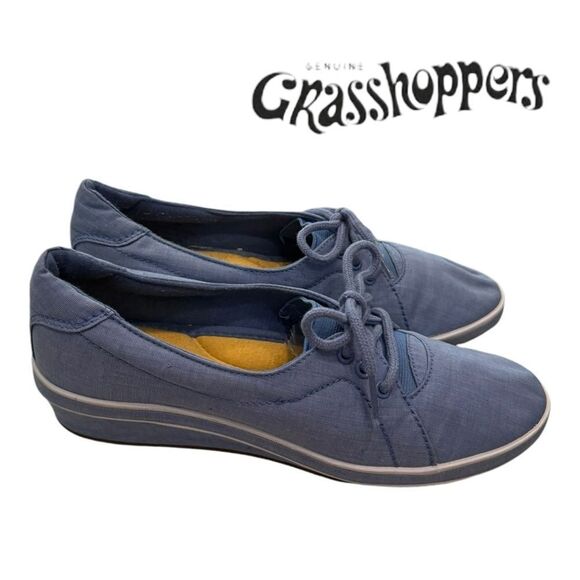 Grasshoppers CAMILLE Blue Canvas Comfort Lace Casual Shoes Sneakers 8 8N - Picture 2 of 7